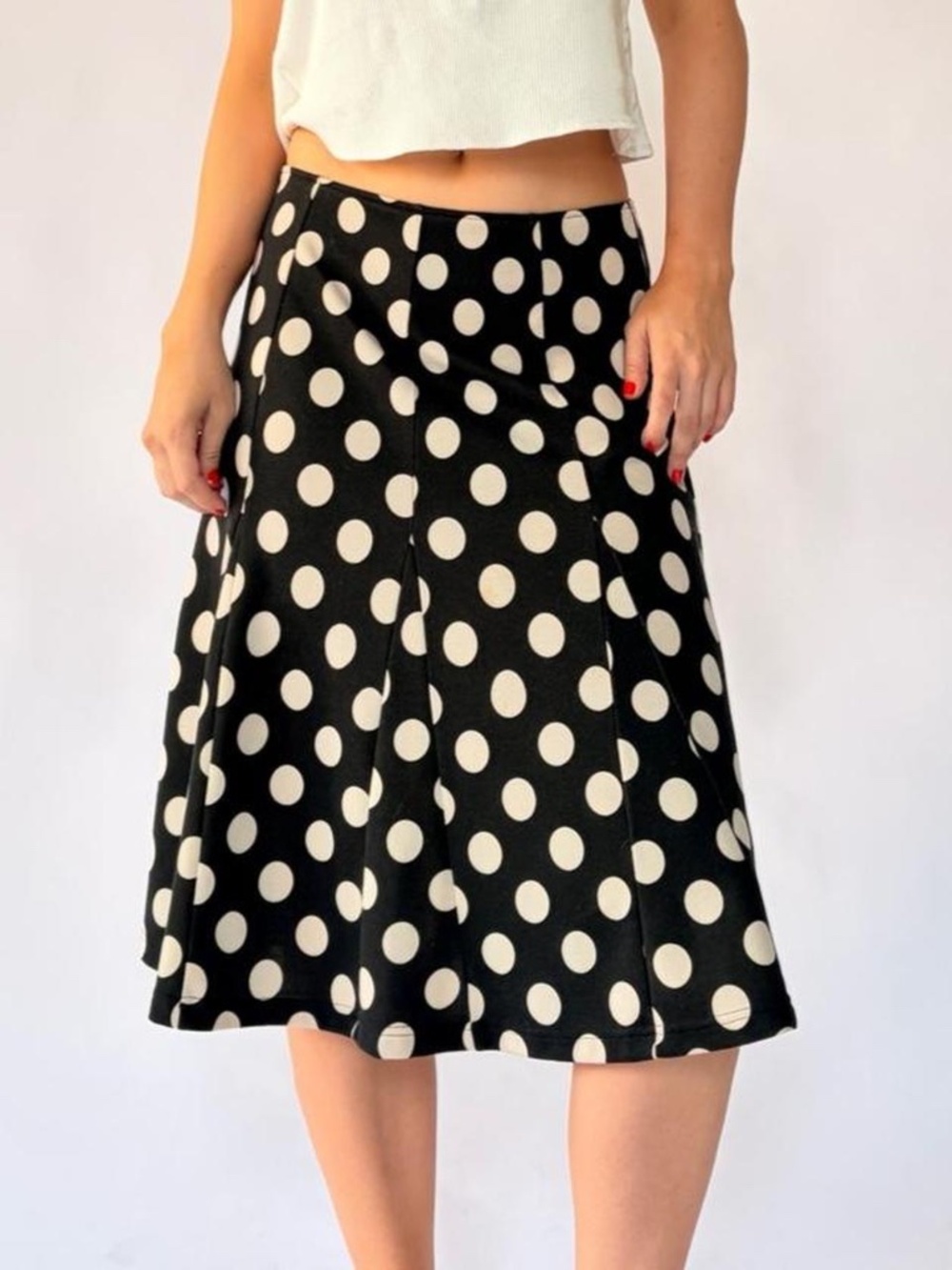Polka Dot Midi Skirt Retro Medium